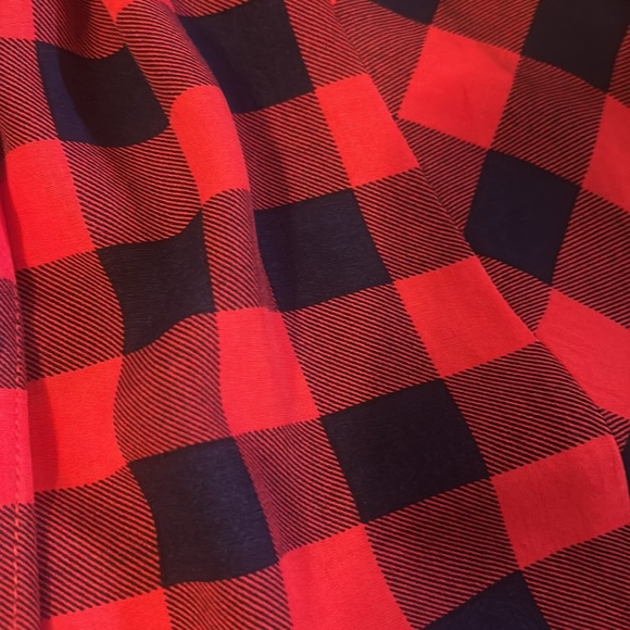 Red plaid button down shirt - Picture 3 of 3